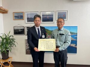 にっぽん丸歓迎事業の感謝状を頂戴しました